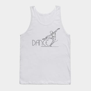 Black one line art Contemporary Male dancer Tank Top